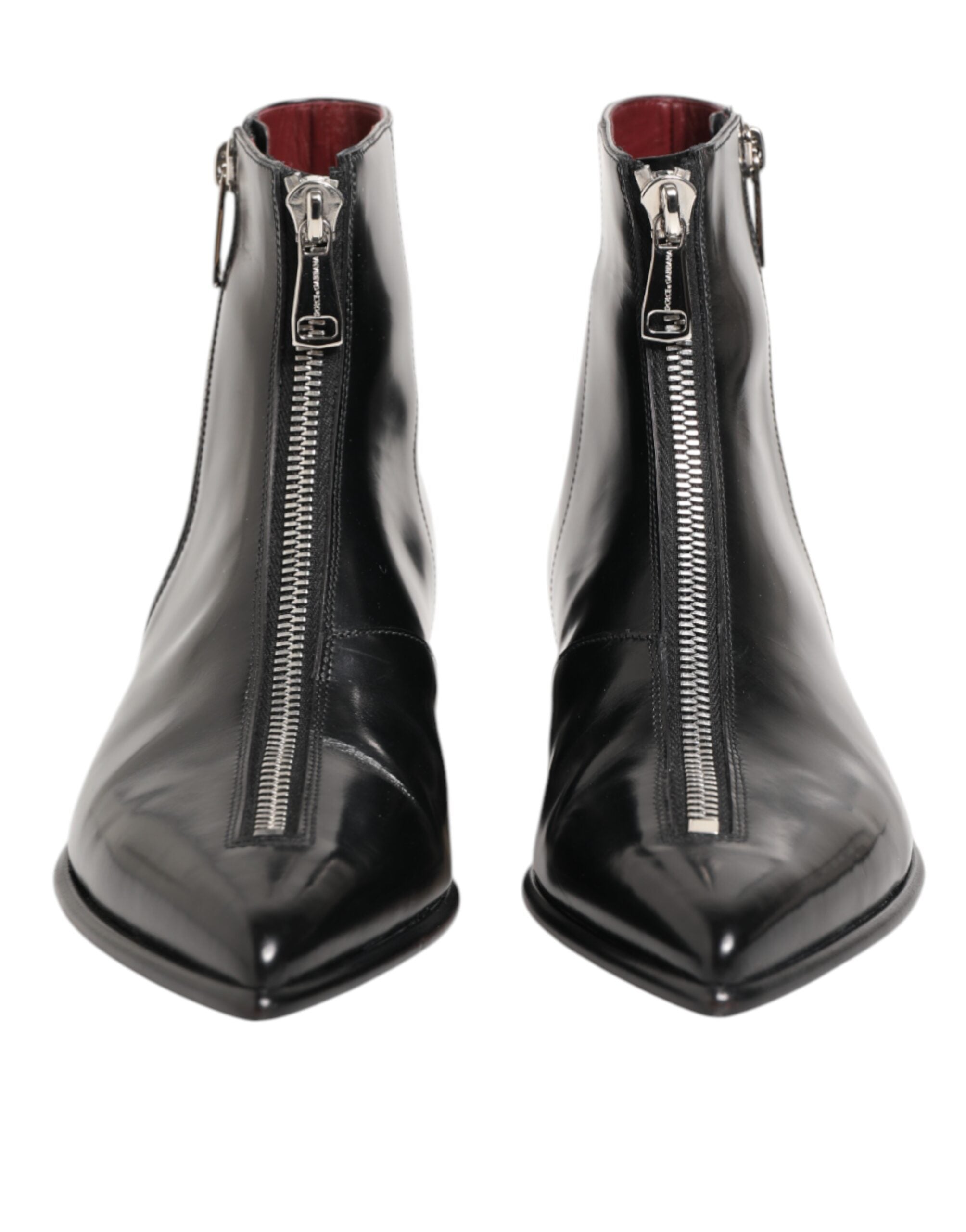 Dolce & Gabbana Black Leather Chelsea Short Ankle Boots Men's Shoes