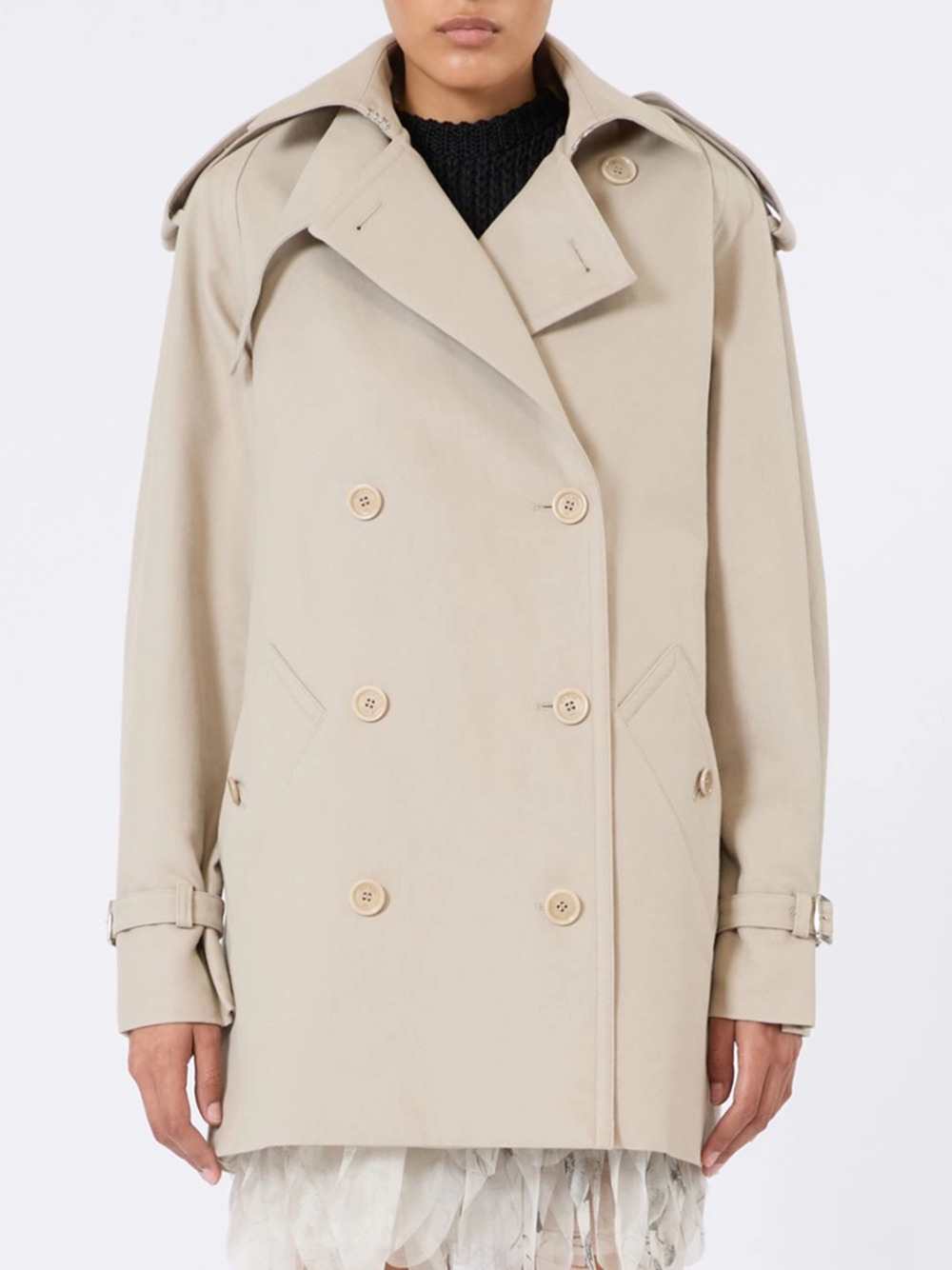 MAX MARA Max Mara Women Short Cotton Duster Coat - Sand