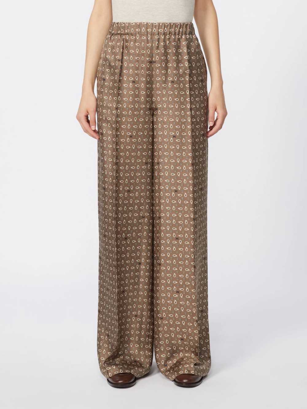 Max Mara Women Printed Silk Pants - Mud