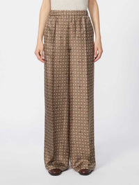 Max Mara Women Printed Silk Pants - Mud