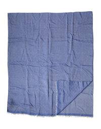 Dolce & Gabbana Blue Lace Stole Cotton Neck Wrap Shawl Men's Scarf