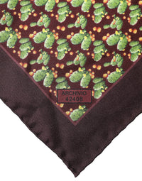 Dolce & Gabbana Brown Cactus Print Square Handkerchief Men's Scarf