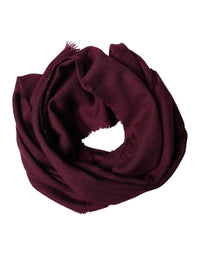 Dolce & Gabbana Maroon Cashmere Fringes Neck Wrap Shawl Men's Scarf