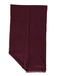 Dolce & Gabbana Maroon Cashmere Fringes Neck Wrap Shawl Men's Scarf