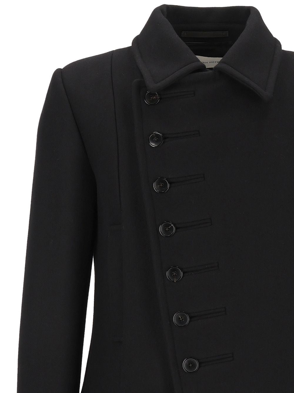 Dries Van Noten Men Long Coat With Asymmetric Buttons
