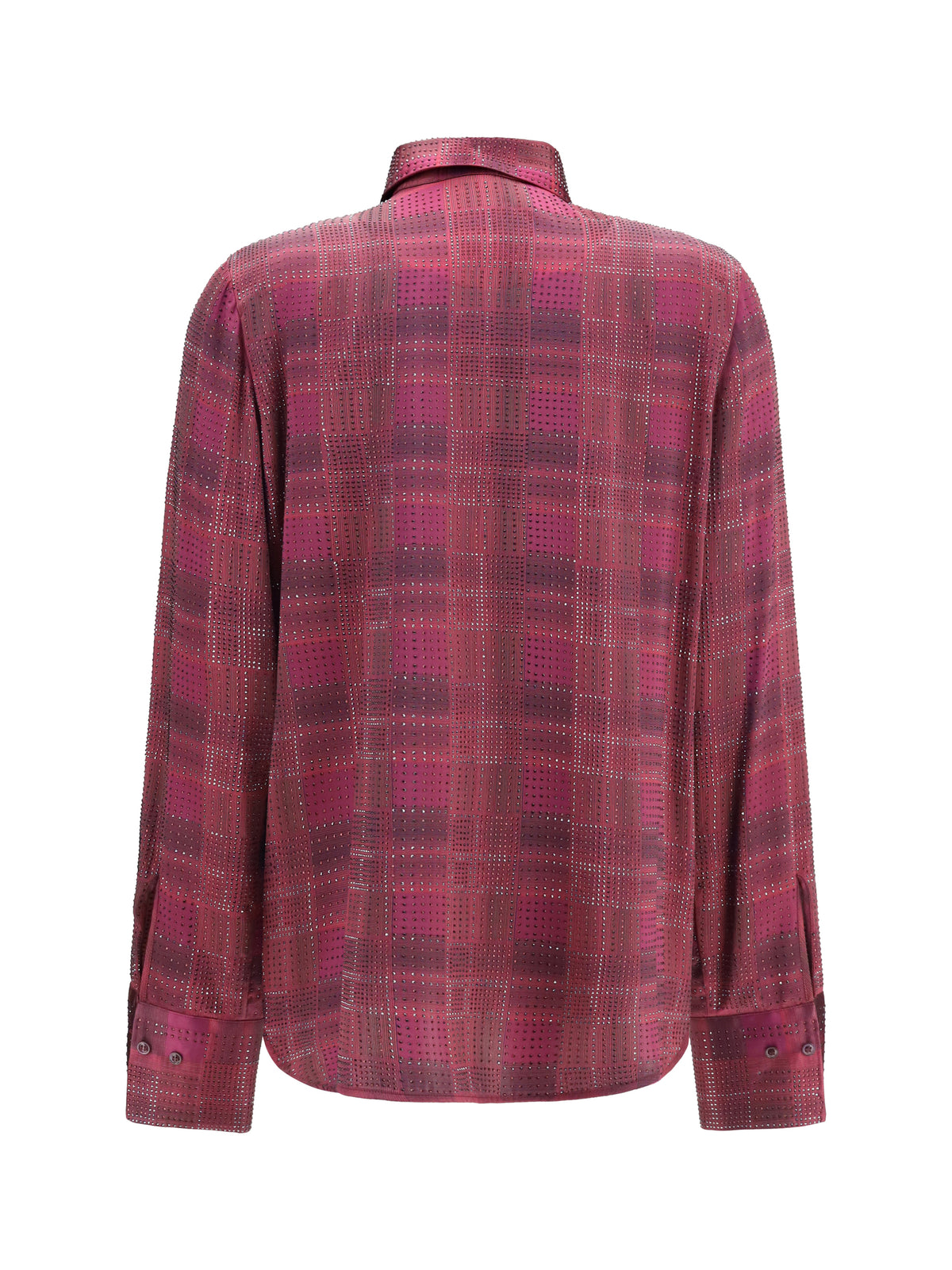 Ermanno Scervino Women Crystal Check Satin Shirt