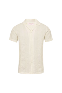 Orlebar Brown Hibbert Linen Woven Stripe-277940-Sandbar