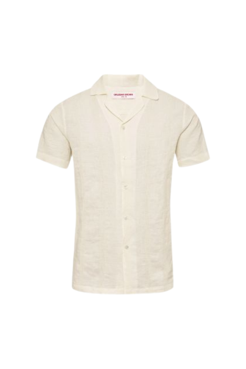 Orlebar Brown Hibbert Linen Woven Stripe-277940-Sandbar