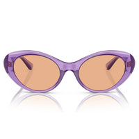 Versace Sunglasses Oval Full Rim, Havana Frame and Dark Brown Lens VE4455U108/73