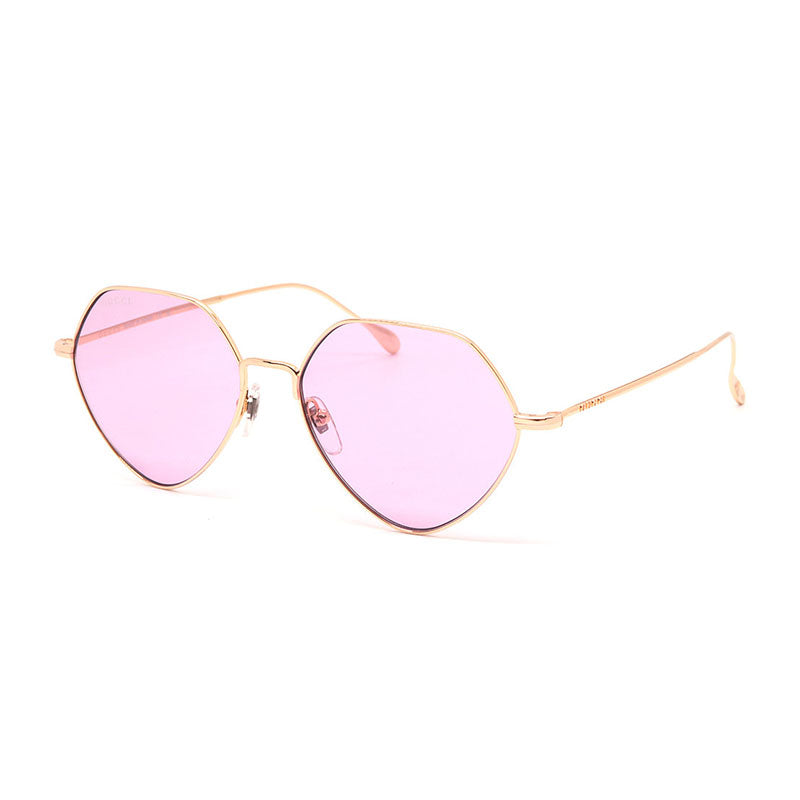 Gucci Gucci Geometric Full Rim, with a Rose Gold frame and Pink lens.