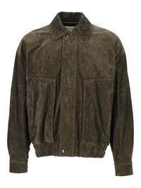 Saint Laurent Men Vintage Split Leather Bomber Jacket