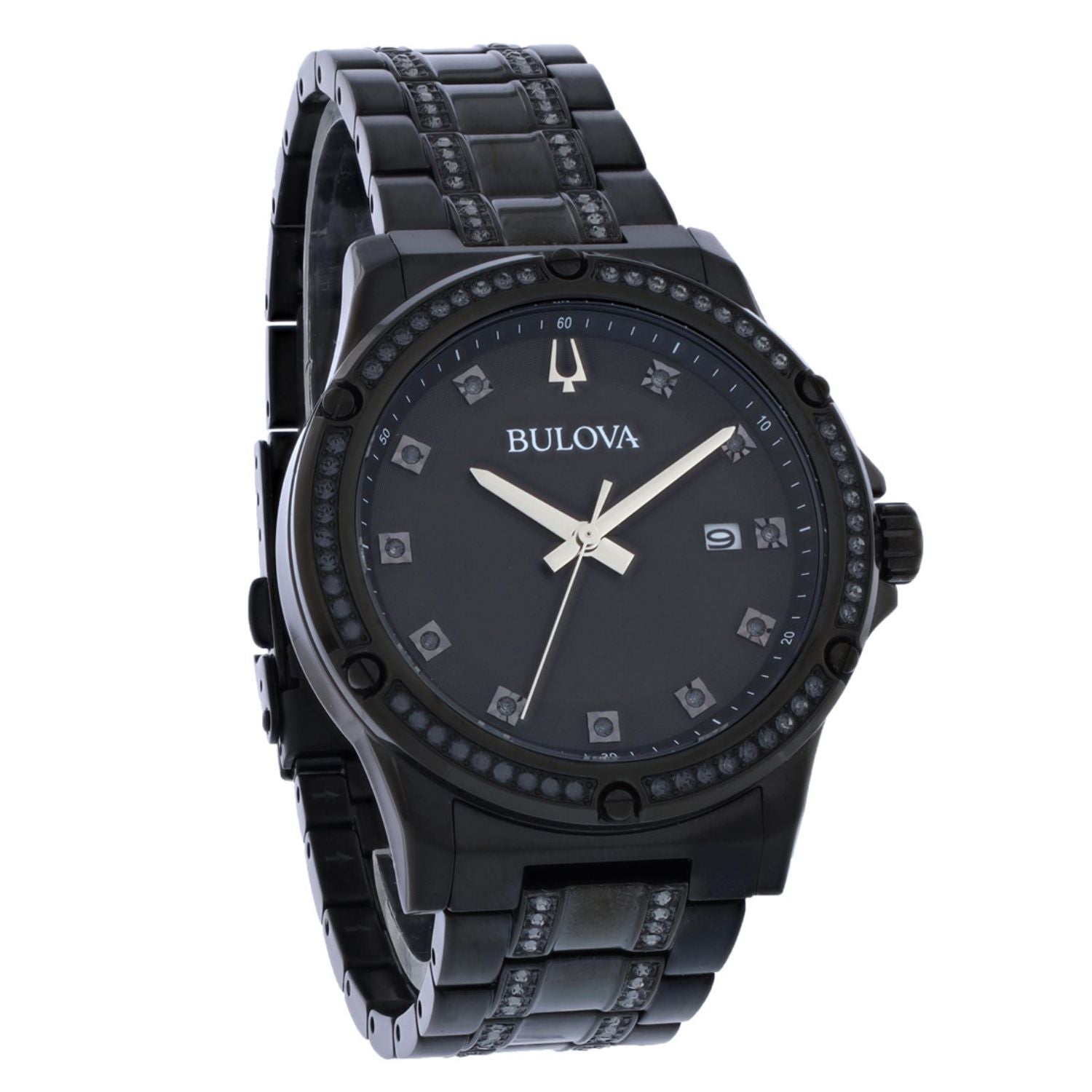 Bulova Bulova Men's Crystal Black Dial Watch - 98K119