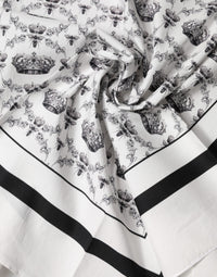 Dolce & Gabbana White Crown Cotton Men Square Foulard Men's Scarf