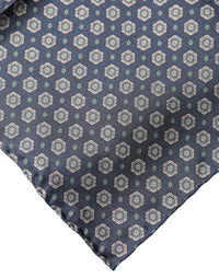 Dolce & Gabbana Blue Patterned Silk Square Handkerchief Men's Scarf