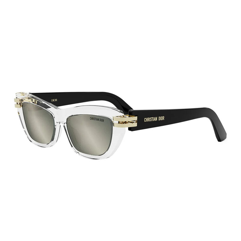Dior Dior Sunglasses Square Full Rim, Transparent/Black Frame and Silver Mirror Lens CDIORB2U89A4