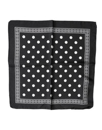 Dolce & Gabbana Black Polka Dot Square Handkerchief Men's Scarf