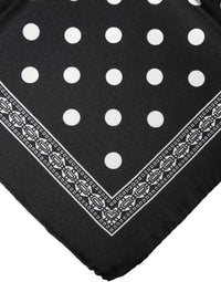 Dolce & Gabbana Black Polka Dot Square Handkerchief Men's Scarf