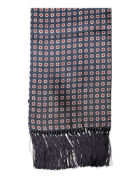 Dolce & Gabbana Black Patterned Fringes Neck Foulard Men's Scarf