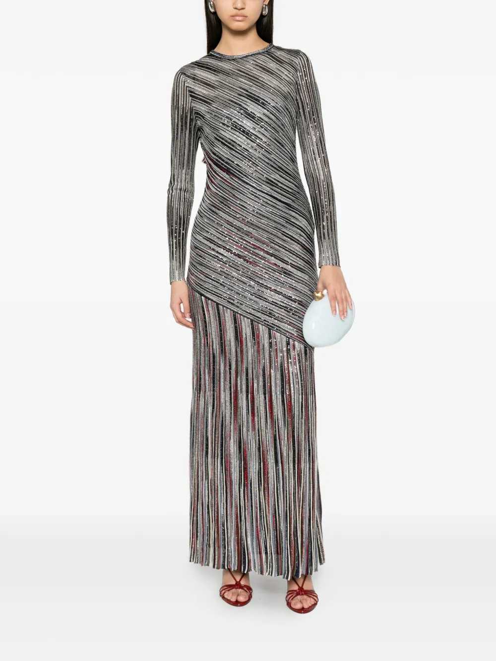MISSONI Missoni Women Long Striped Dress Embellished With Sequins