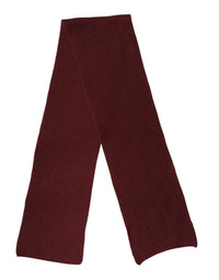 Dolce & Gabbana Maroon Cashmere Knitted NeckWrap Shawl Men's Scarf