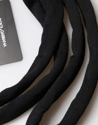 Dolce & Gabbana Black Wool Knitted Neck Wrap Shawl Men Men's Scarf