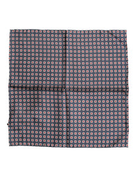 Dolce & Gabbana Blue Patterned Silk Square Handkerchief Men's Scarf