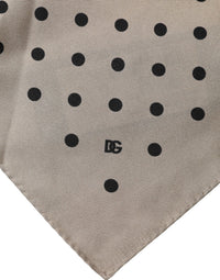 Dolce & Gabbana Brown Polka Dot Square Handkerchief Men's Scarf