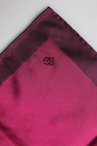 Dolce & Gabbana Maroon Silk Lace Stole Square Foulard Men's Scarf