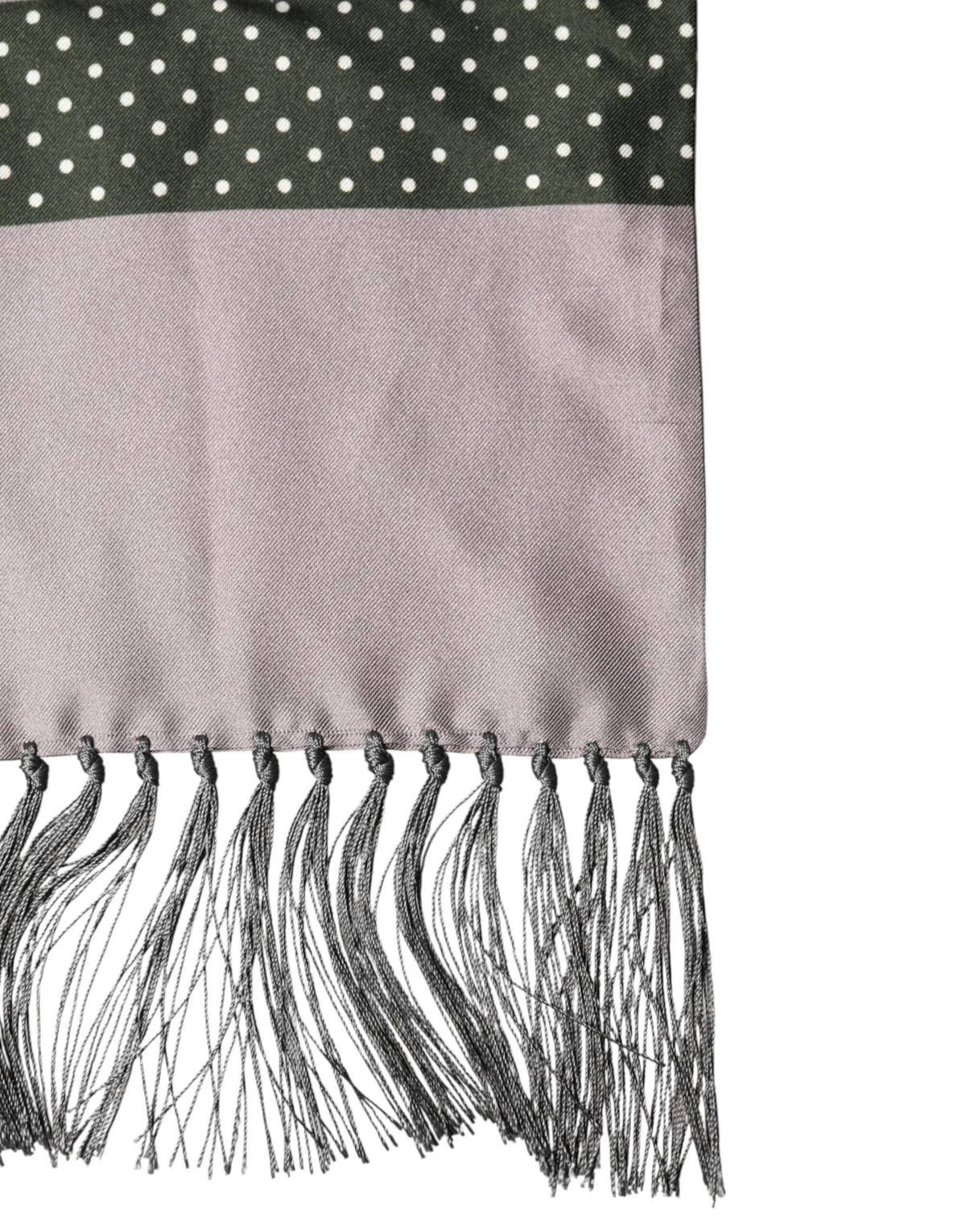 Dolce & Gabbana Gray Patterned Fringes Neck Foulard Men's Scarf