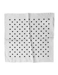 Dolce & Gabbana White Polka Dot Square Handkerchief Men's Scarf