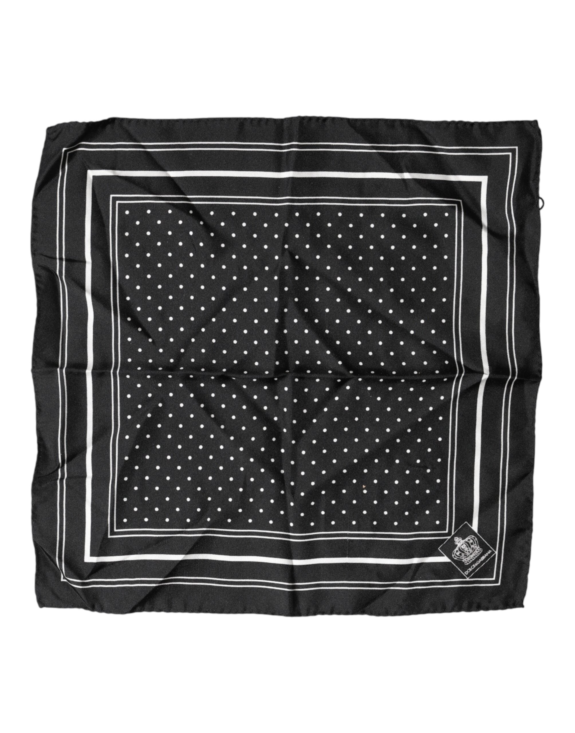 Dolce & Gabbana Scarf Black Poka Dot Men Square Men's Handkerchief