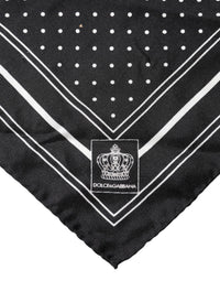 Dolce & Gabbana Scarf Black Poka Dot Men Square Men's Handkerchief