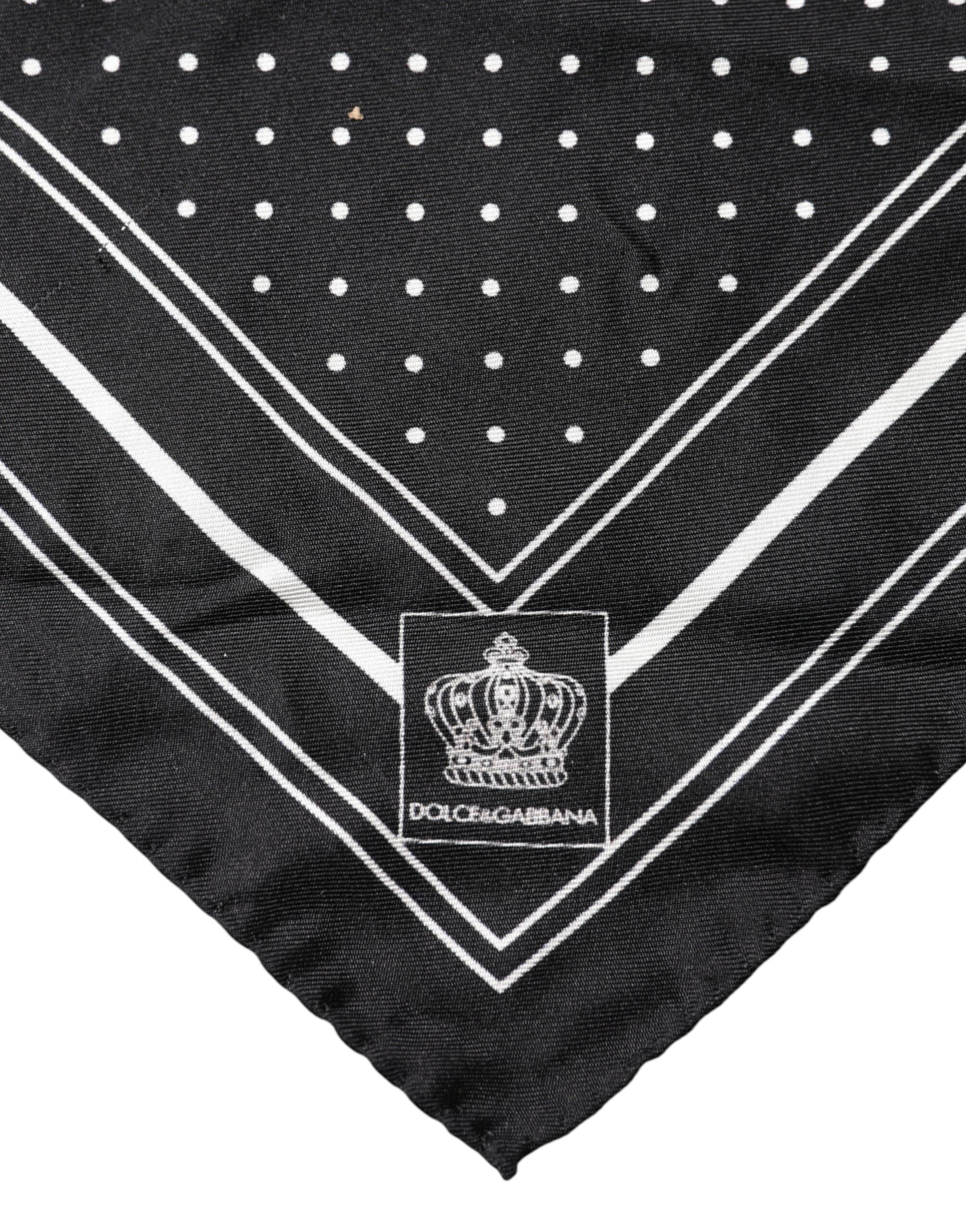 Dolce & Gabbana Scarf Black Poka Dot Men Square Men's Handkerchief