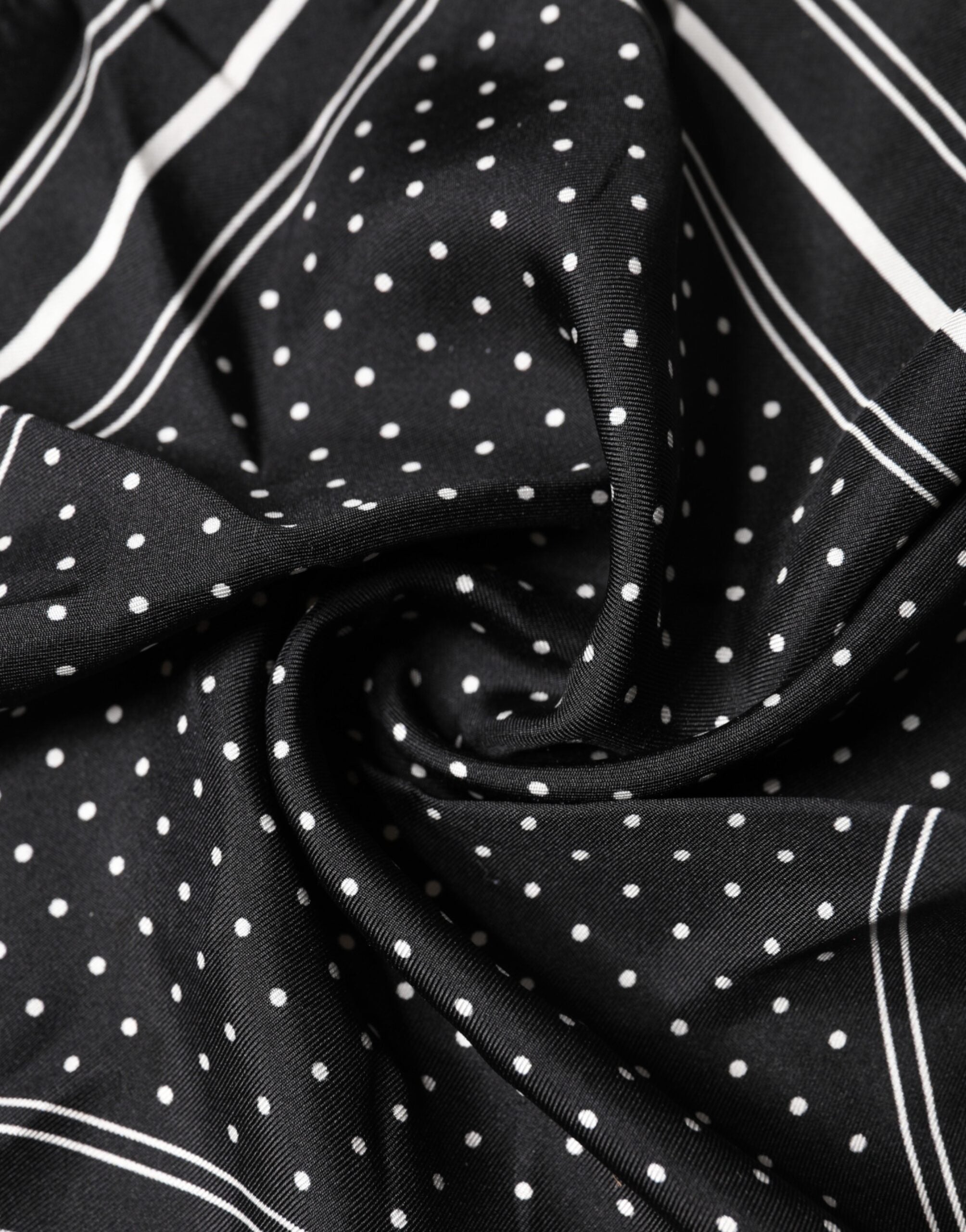 Dolce & Gabbana Scarf Black Poka Dot Men Square Men's Handkerchief