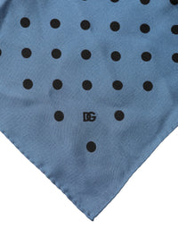 Dolce & Gabbana Blue Polka Dot Square Handkerchief Men's Scarf