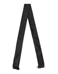Dolce & Gabbana Black Silk Fringes Neck Wrap Foulard Men's Scarf