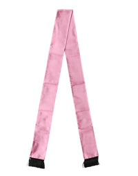 Dolce & Gabbana Pink Silk Fringes Neck Wrap Foulard Men's Scarf