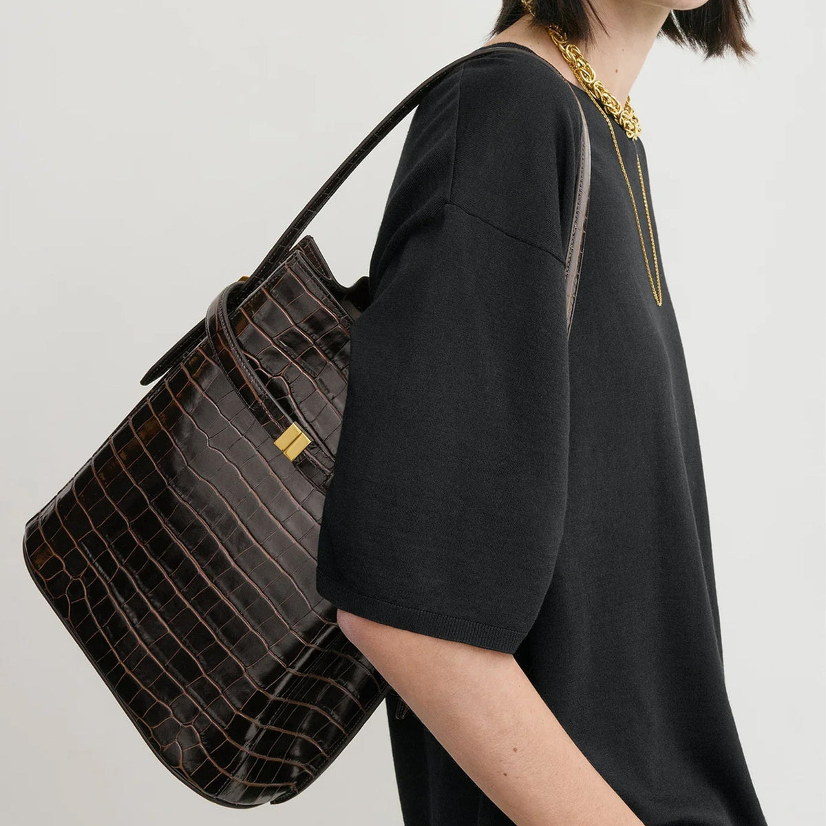 TOTEME Toteme Croc-Embossed Bucket Bag Women