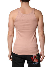 Dolce & Gabbana Pink Sleeveless Round Neck Tank Top Men's T-shirt