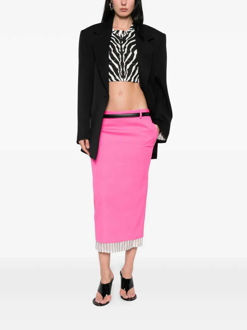 The Attico Women Midi Skirt With Striped Hem