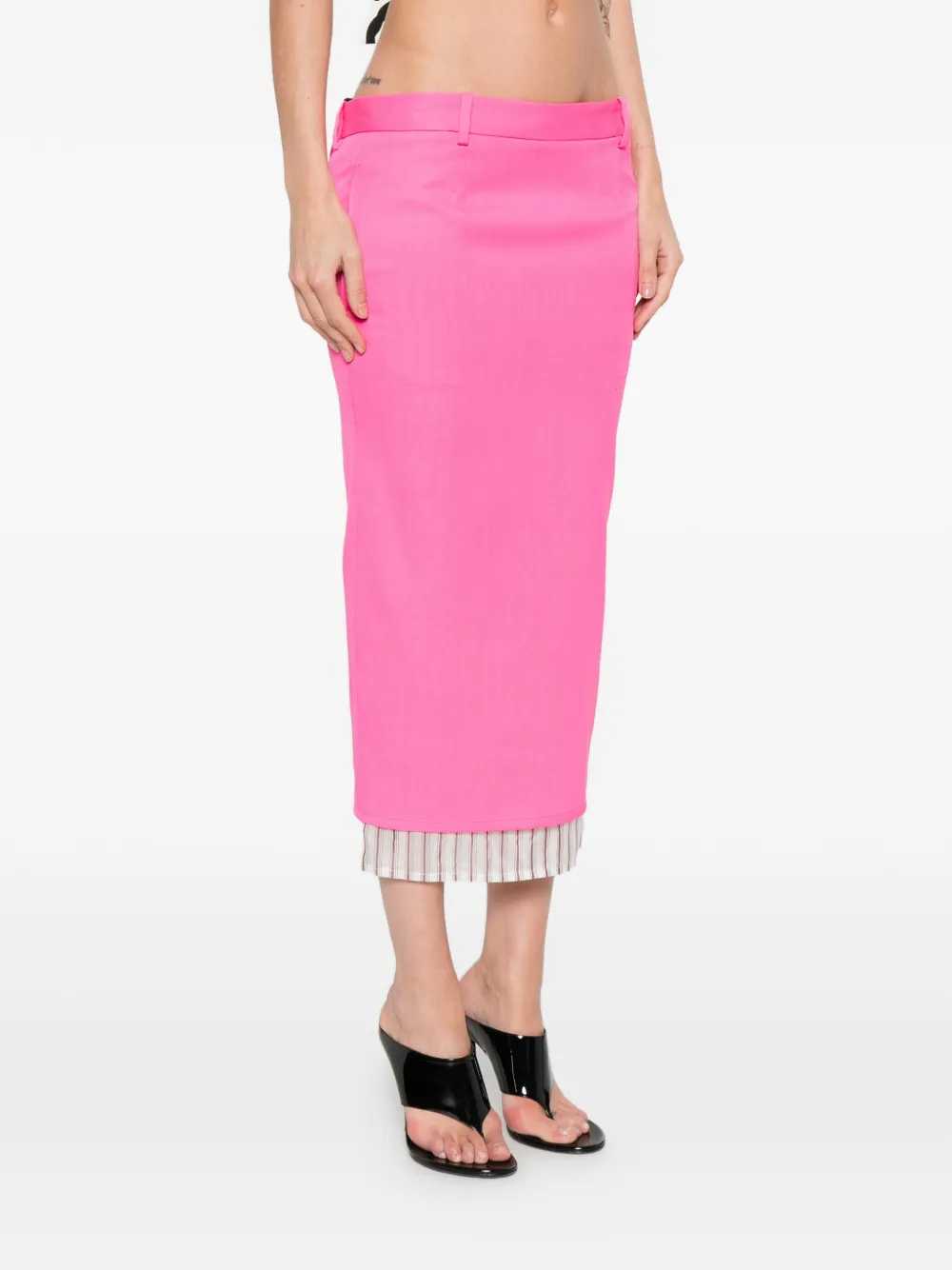 The Attico Women Midi Skirt With Striped Hem