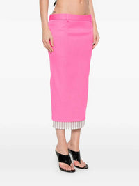 The Attico Women Midi Skirt With Striped Hem