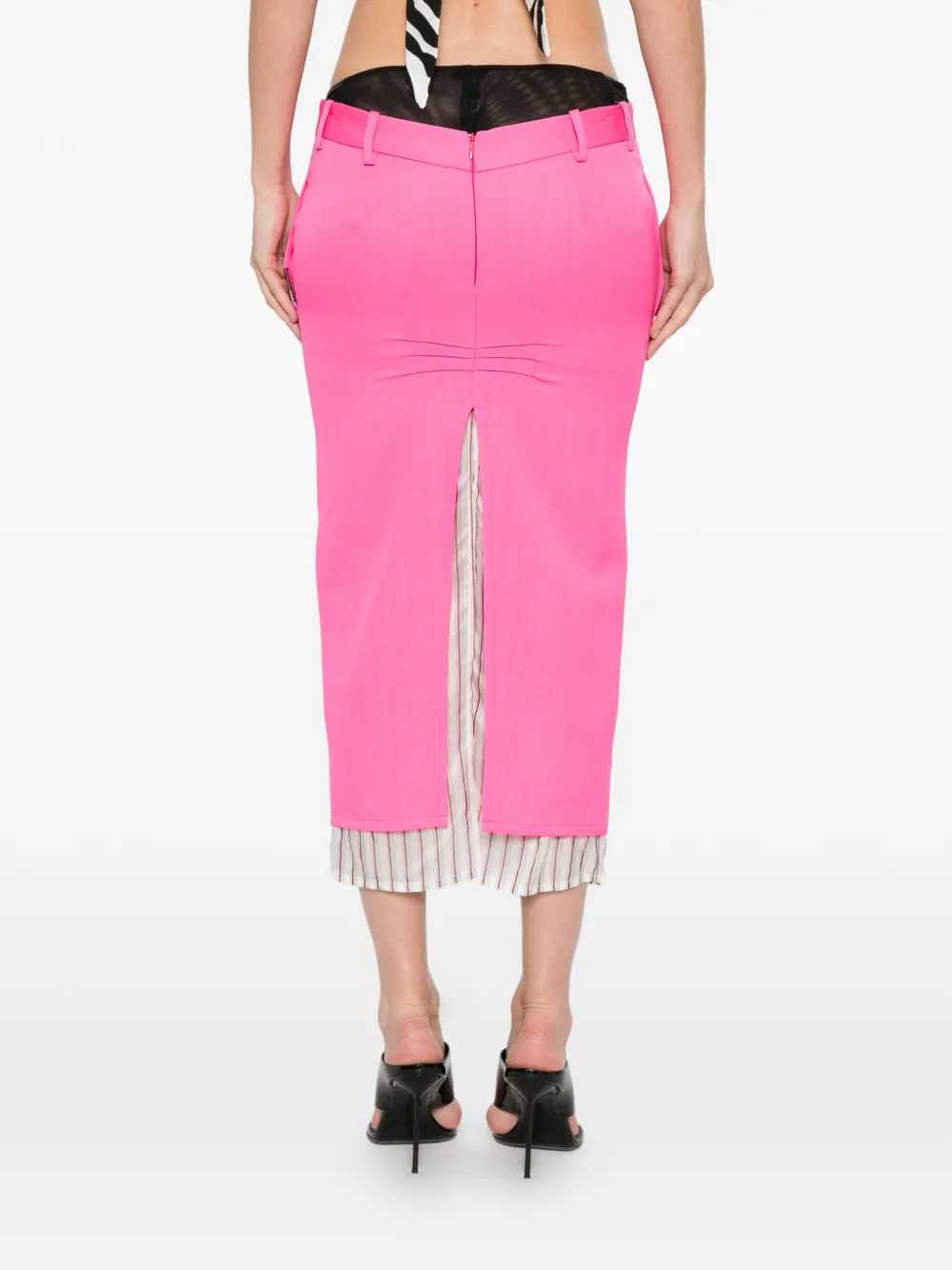 The Attico Women Midi Skirt With Striped Hem