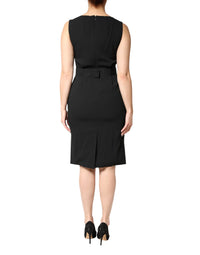 Dolce & Gabbana Black Sleeveless Sheath Knee Length Women's Dress