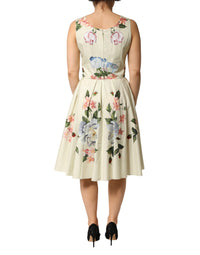 Dolce & Gabbana Beige Floral Sleeveless A-line Women's Dress
