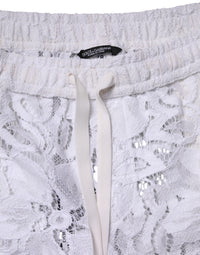 Dolce & Gabbana White Cotton Cut Out Mid Waisted Bermuda Women's Shorts