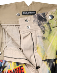 Dolce & Gabbana Multicolor Graffiti HighWaist Bermuda Women's Shorts