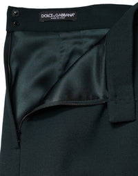Dolce & Gabbana Dark Green Mid Waist Pencil Cut Mini Women's Skirt