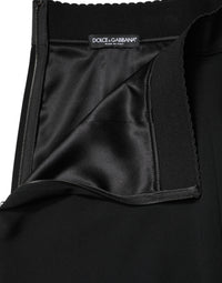 Dolce & Gabbana Black Mid Waist A-line Knee Length Women's Skirt