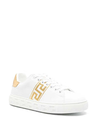 VERSACE Versace Women Leather Sneakers With Greek Embroidery